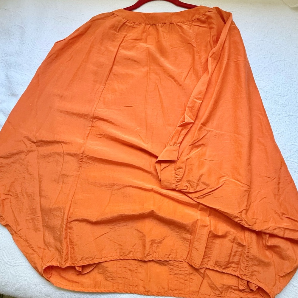 BCBGMaxAzria Bright Orange Button-Front Blouse size S /M - Picture 9 of 12
